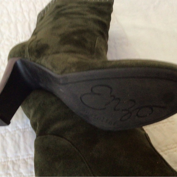 Enzo Angiolini Womens Green Suede High Heels Boots, 7.5 - Picture 8 of 10